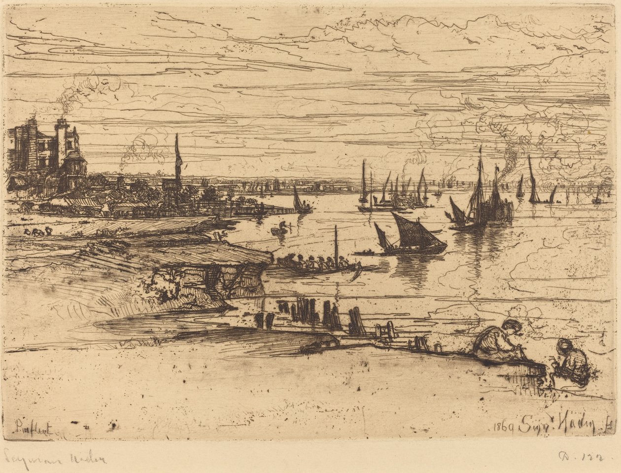 Opposite the Inn, Purfleet by Francis Seymour Haden
