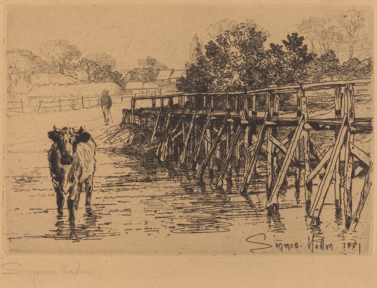 The Village Ford by Francis Seymour Haden