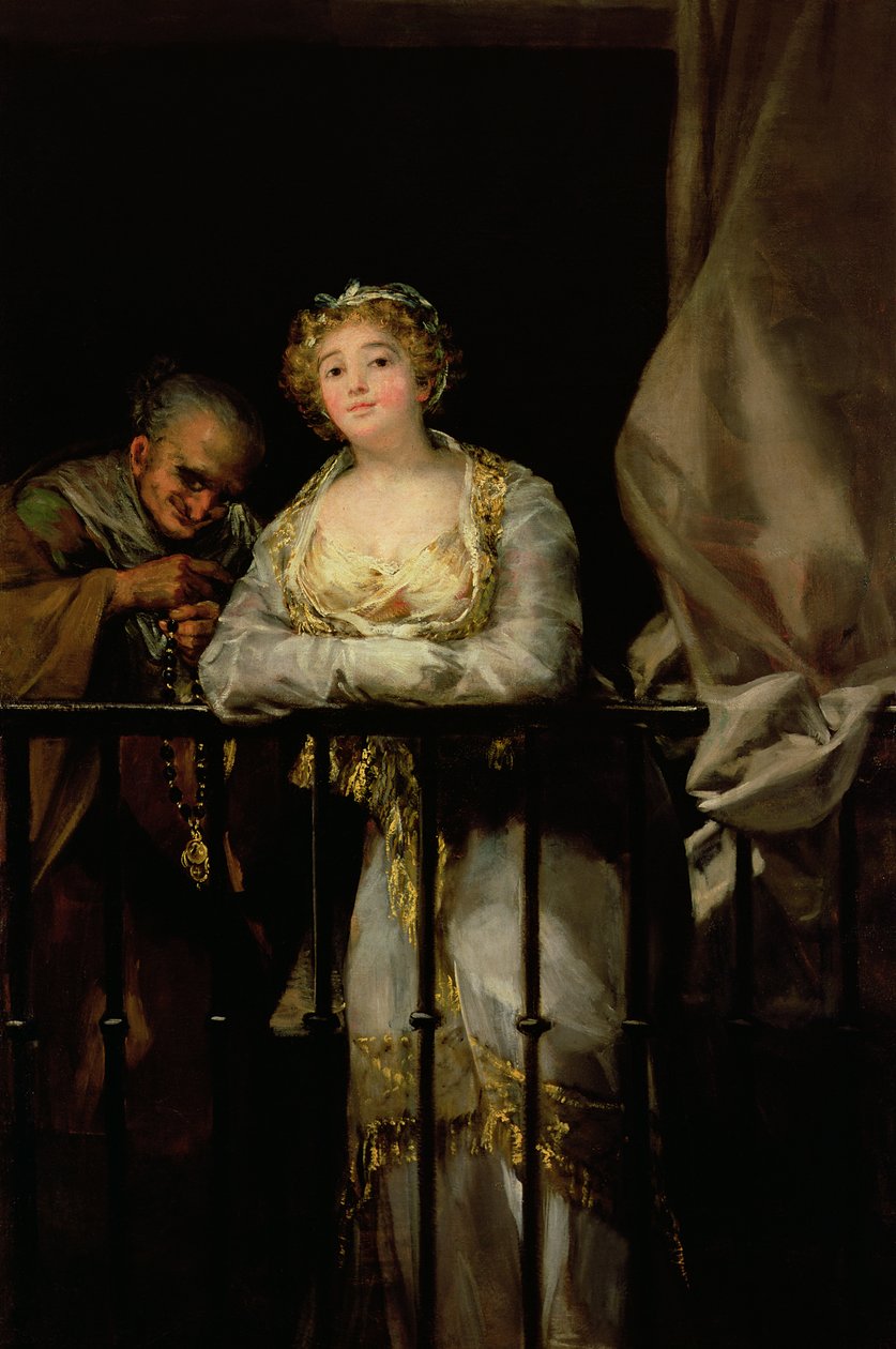 Maja and Celestina on a Balcony by Francisco de Goya