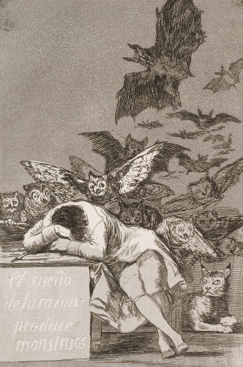 The Sleep of Reason Produces Monsters (No. 43), from Los Caprichos by Francisco de Goya