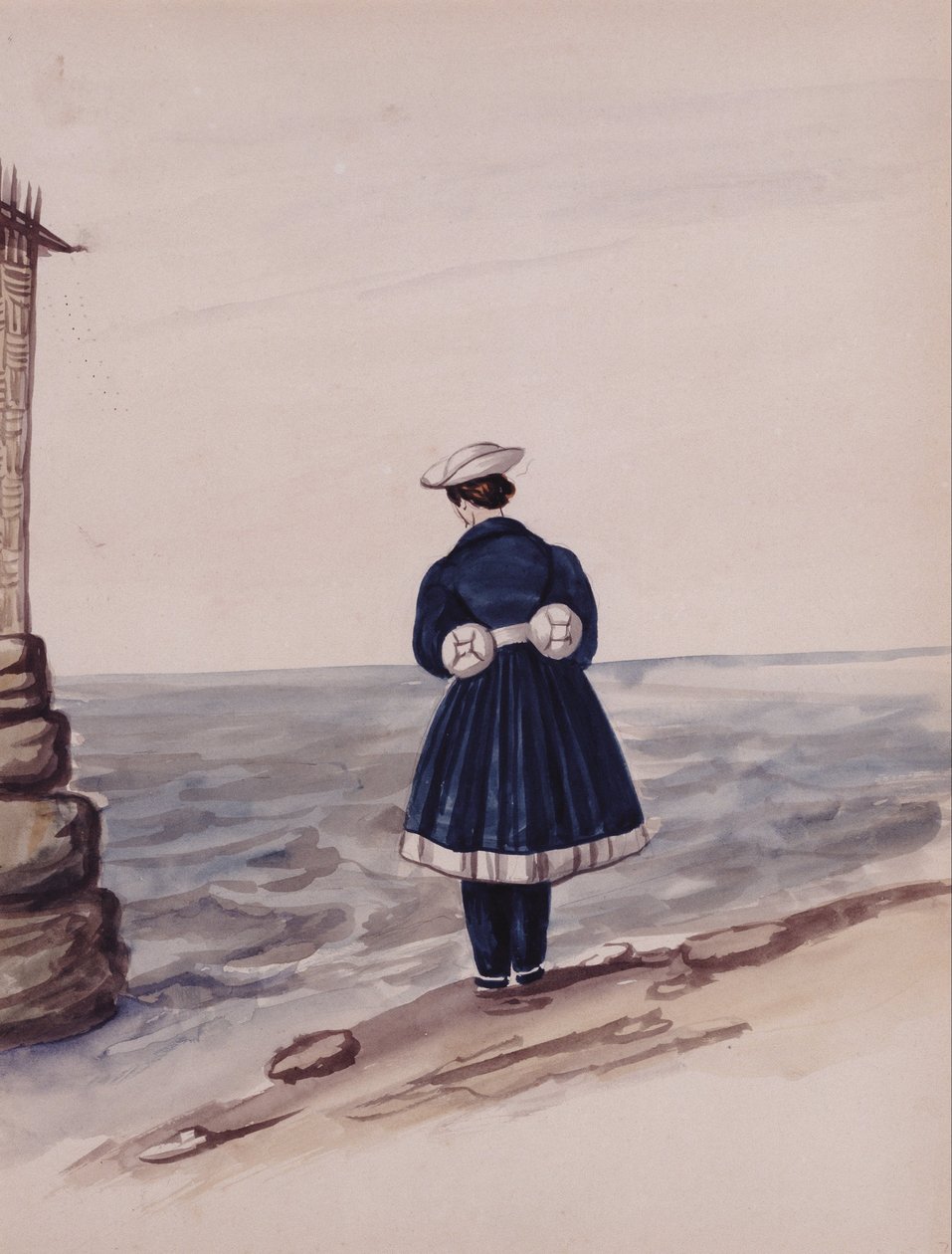 Lady bathing at Chorrillos by Francisco Fierro