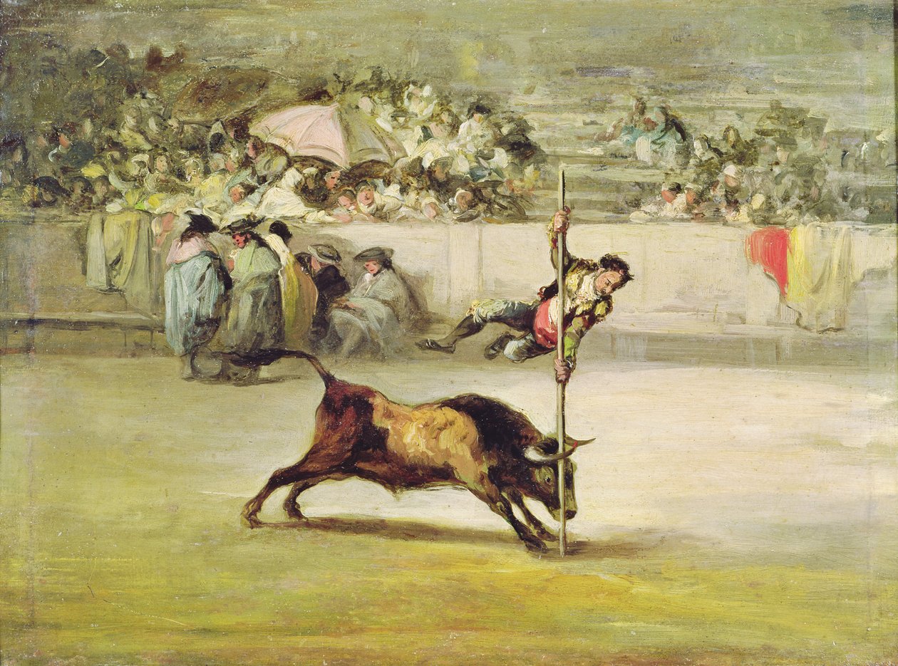 The Agility and Audacity of Juanito Apinani at the Madrid Arena by Francisco de Goya