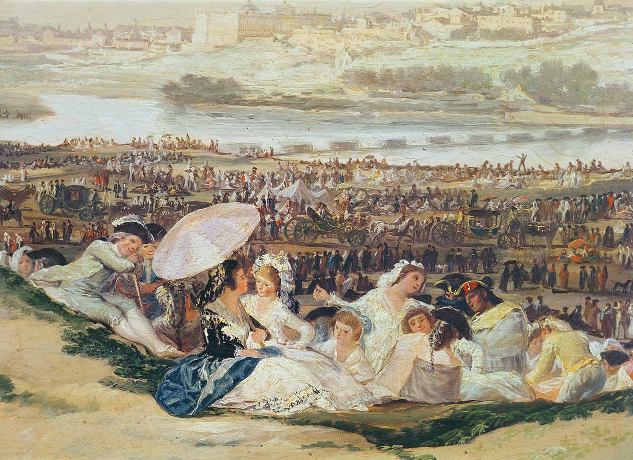 The Meadow of San Isidro (detail) by Francisco de Goya