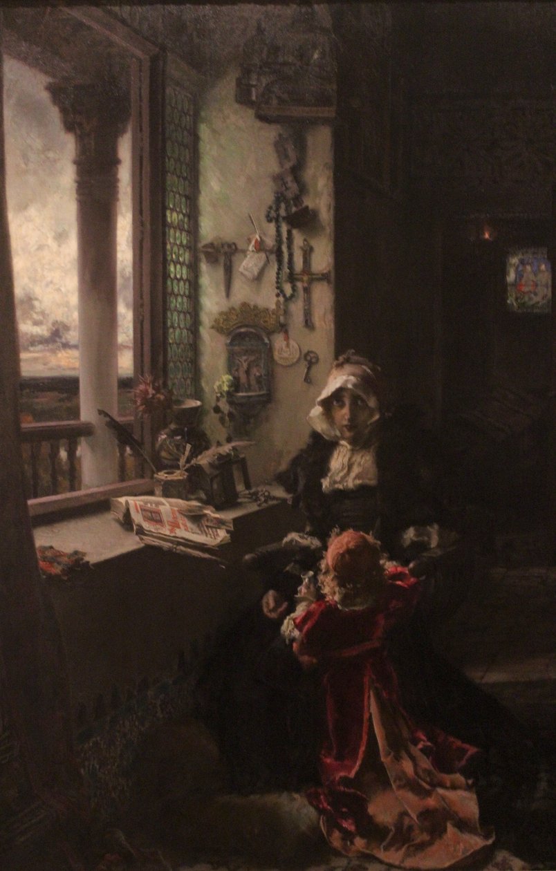 Queen Juana the Mad, Confined in Tordesillas with Her Daughter, Infanta Catalina by Francisco Pradilla y Ortiz