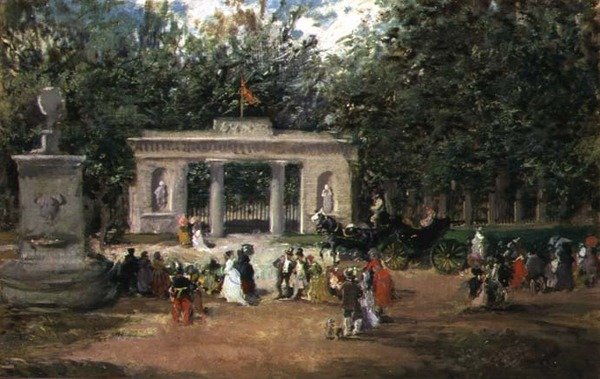 The Gate of the Botanical Gardens in Madrid from the Prado Museum by Francisco Domingo Marqués