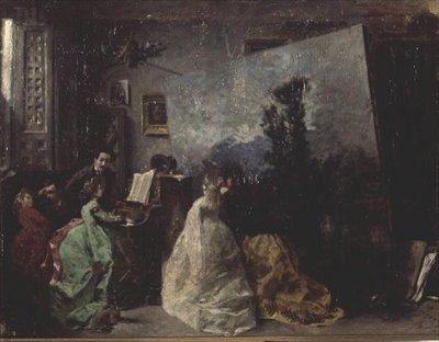 The Studio of Antonio Munoz Degrain by Francisco Domingo Marqués