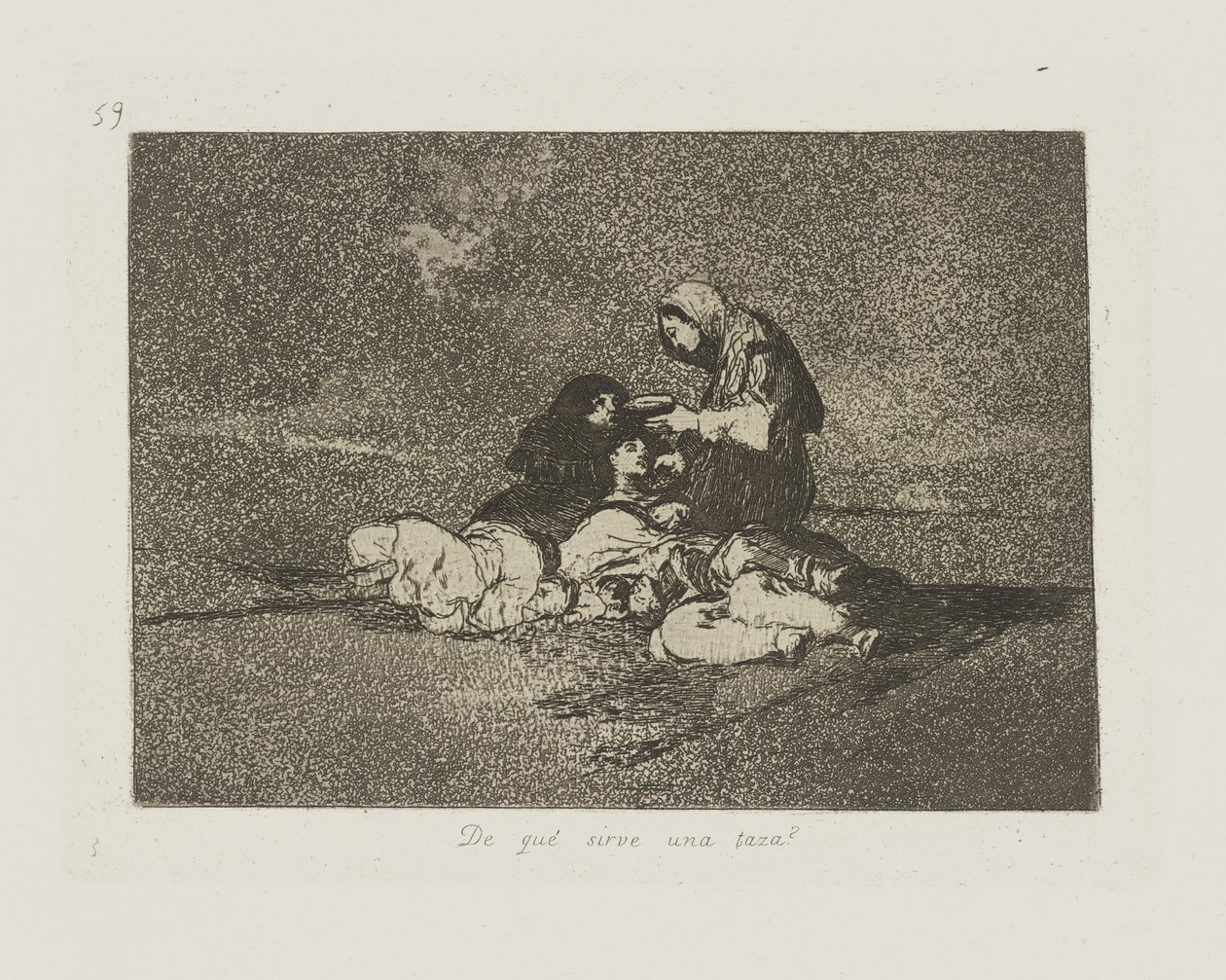 What Is the Use of a Cup?, Plate 59 from the Series The Disasters of War by Francisco de Goya