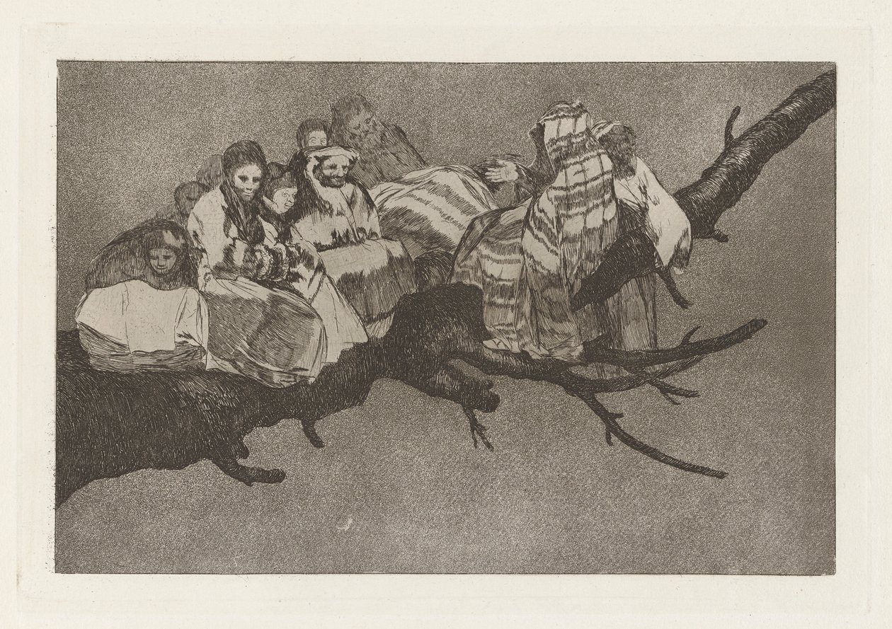 Ridiculous Folly, also known as To Go Amongst the Branches, from the series Los disparates (Los proverbios) by Francisco de Goya