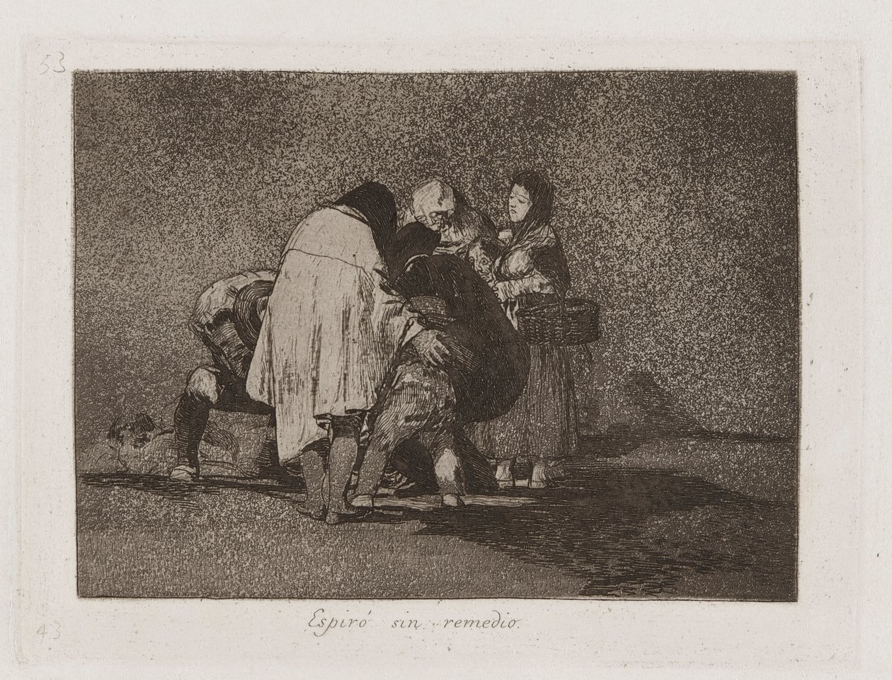 There Was Nothing to Be Done and He Died, Plate 53 from The Disasters of War by Francisco de Goya