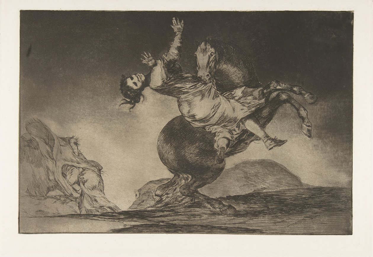Plate 10 from the Disparates: The horse abductor, ca. 1816-23 published 1864 by Francisco de Goya
