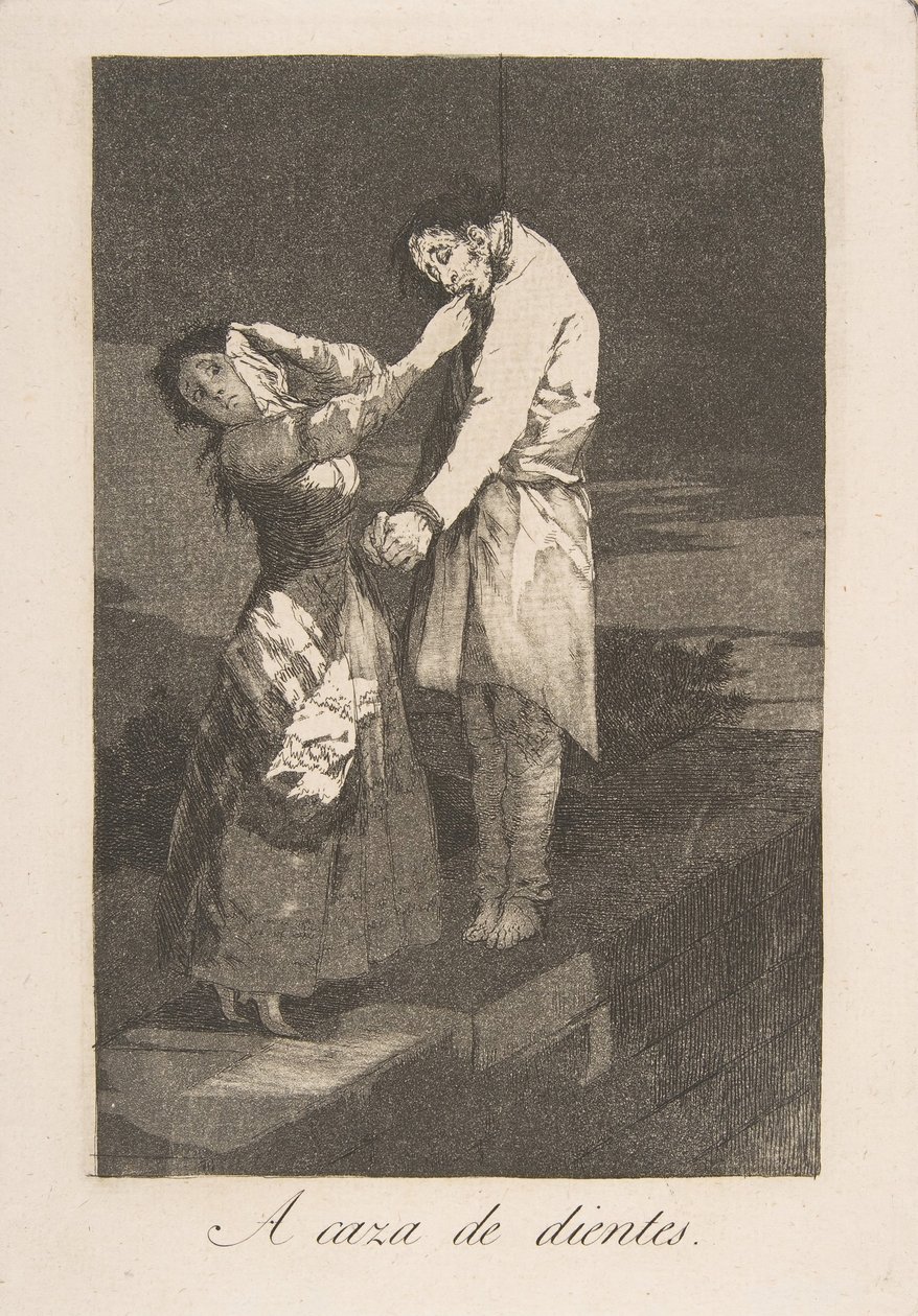 Out Hunting for Teeth (Plate 12 from Los Caprichos) by Francisco de Goya