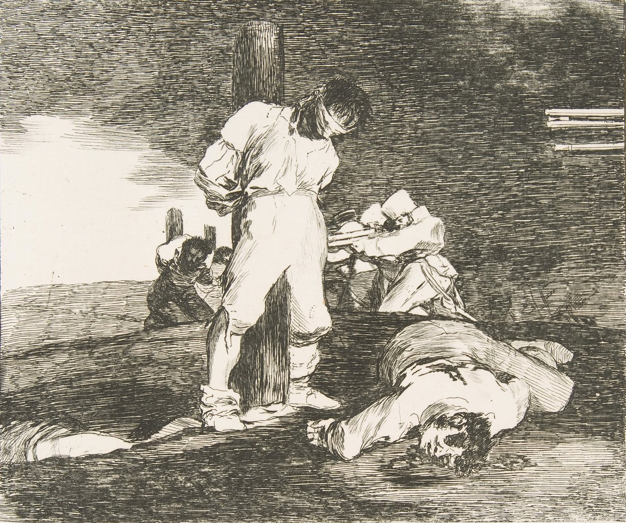 Plate 15 from The Disasters of War: And there is no help... by Francisco de Goya