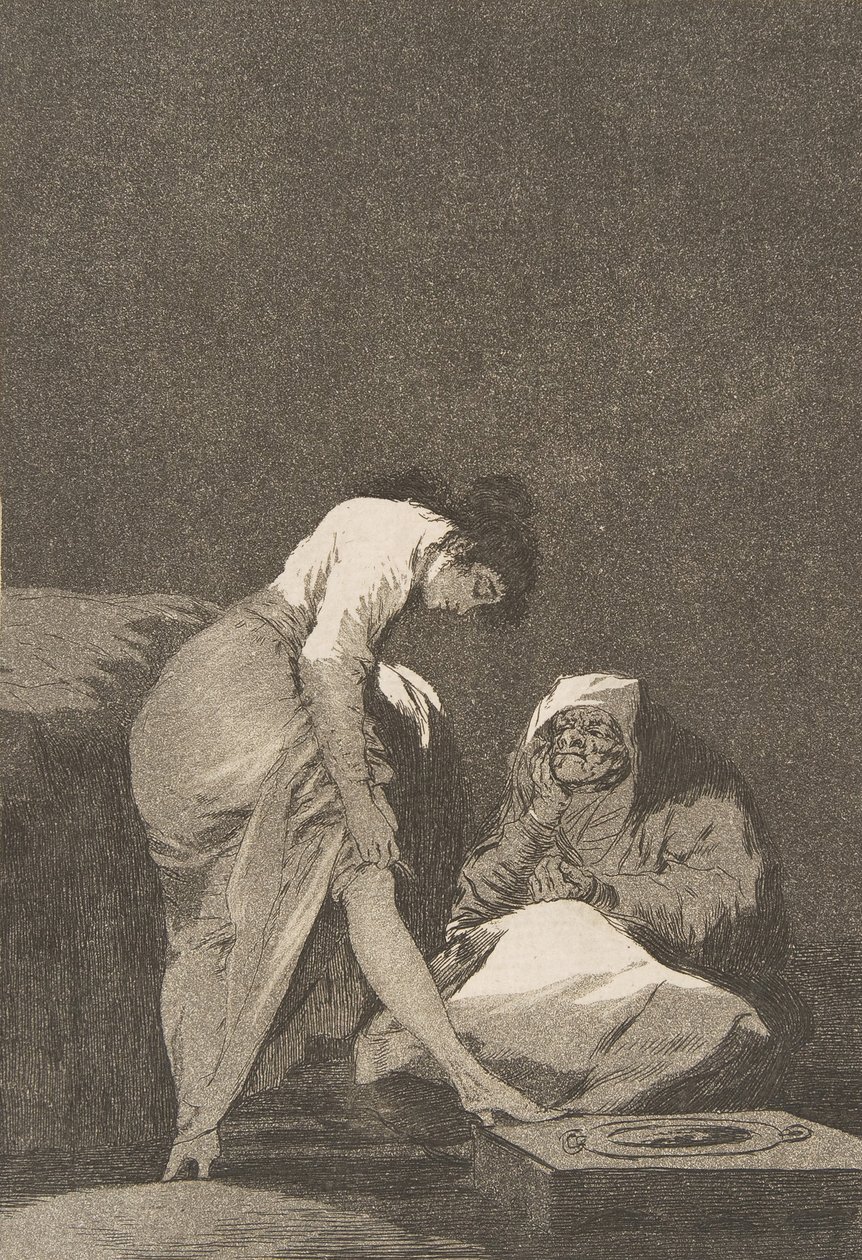 Plate 17 from Los Caprichos: It is nicely stretched by Francisco de Goya