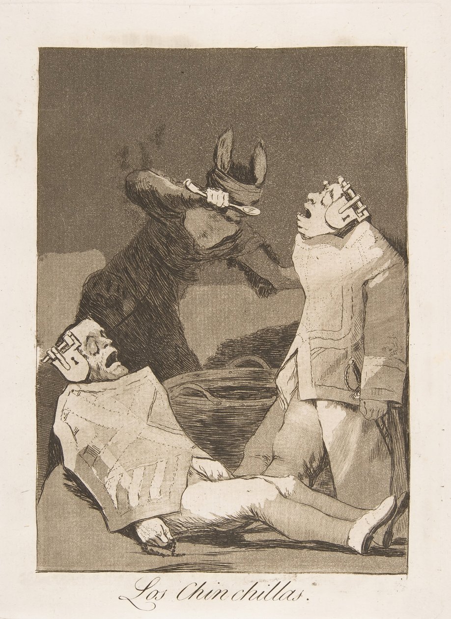 Plate 50 from Los Caprichos: The Chinchillas by Francisco de Goya