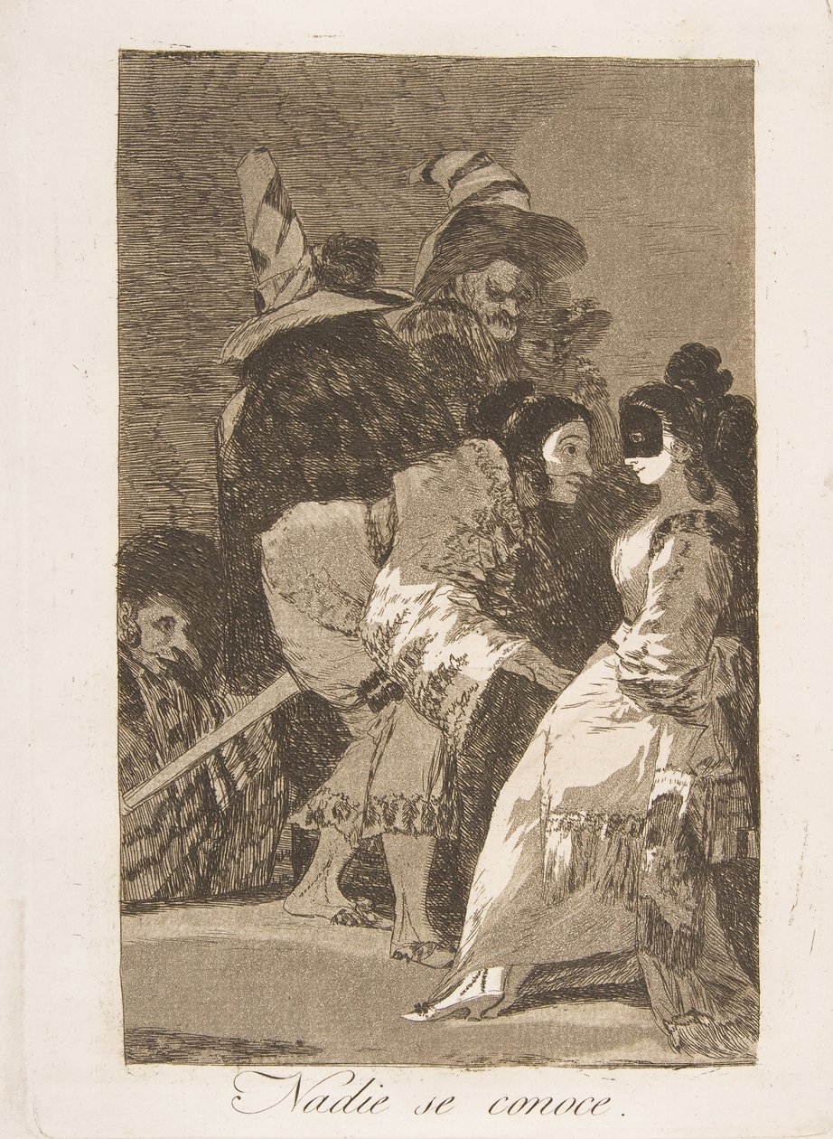 Plate 6 from Los Caprichos: Nobody Knows Himself, 1799 by Francisco de Goya