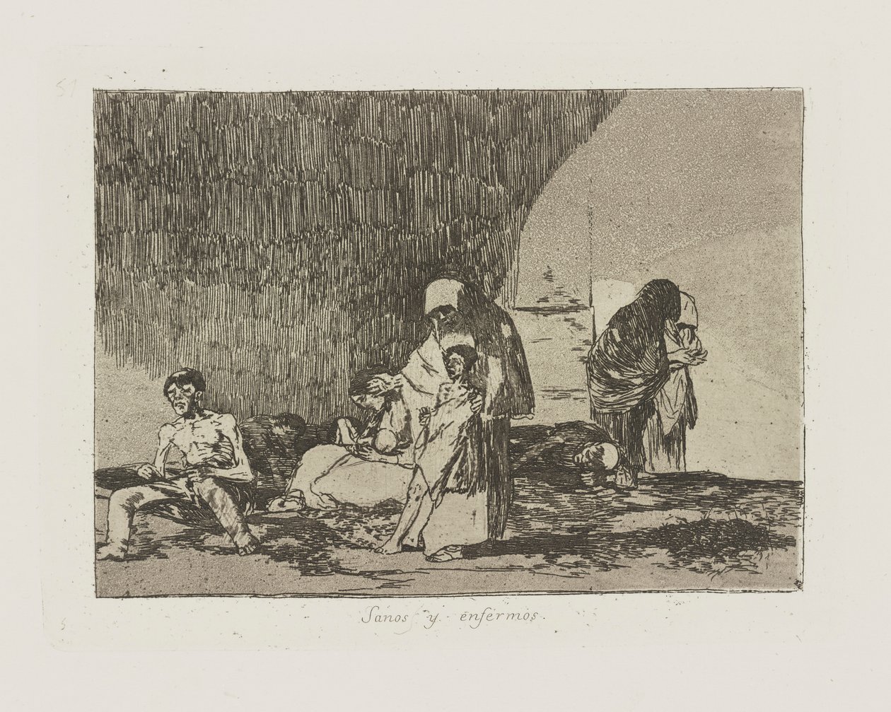 The Healthy and the Sick, pl. 57 from the series The Disasters of War by Francisco de Goya