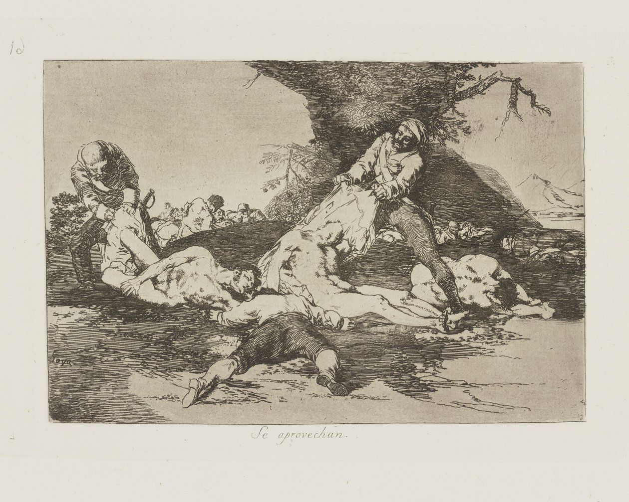 They Make Use of Them, pl. 16 from the series The Disasters of War by Francisco de Goya