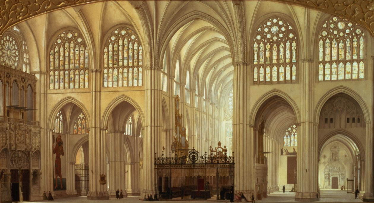 The Interior of Toledo Cathedral, 1856 by Francisco Hernandez Y Tome
