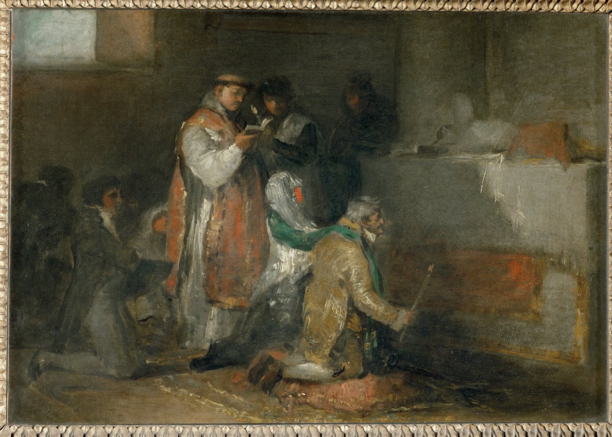The ill-matched couple by Francisco Jose de (circle of) Goya y Lucientes