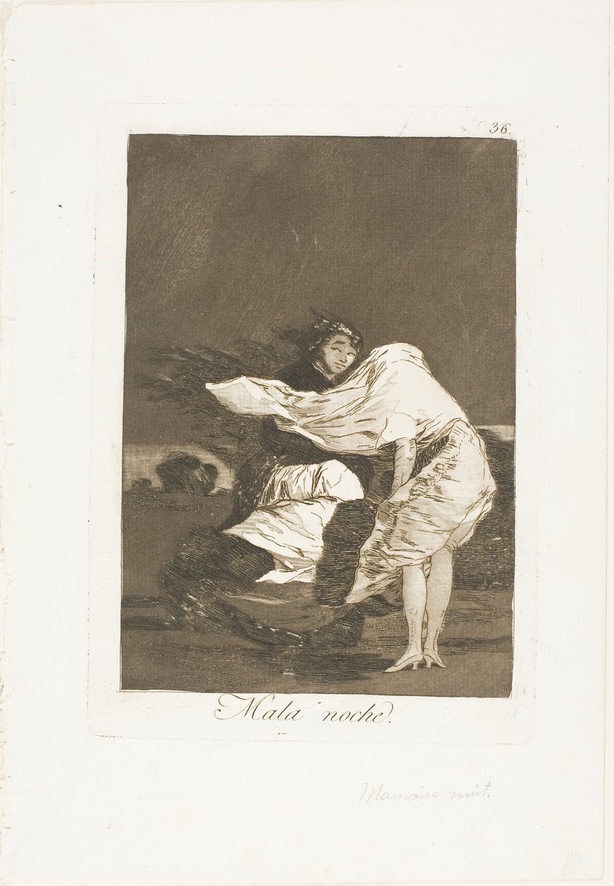 A Bad Night, plate 36 from Los Caprichos by Francisco Jose de Goya y Lucientes
