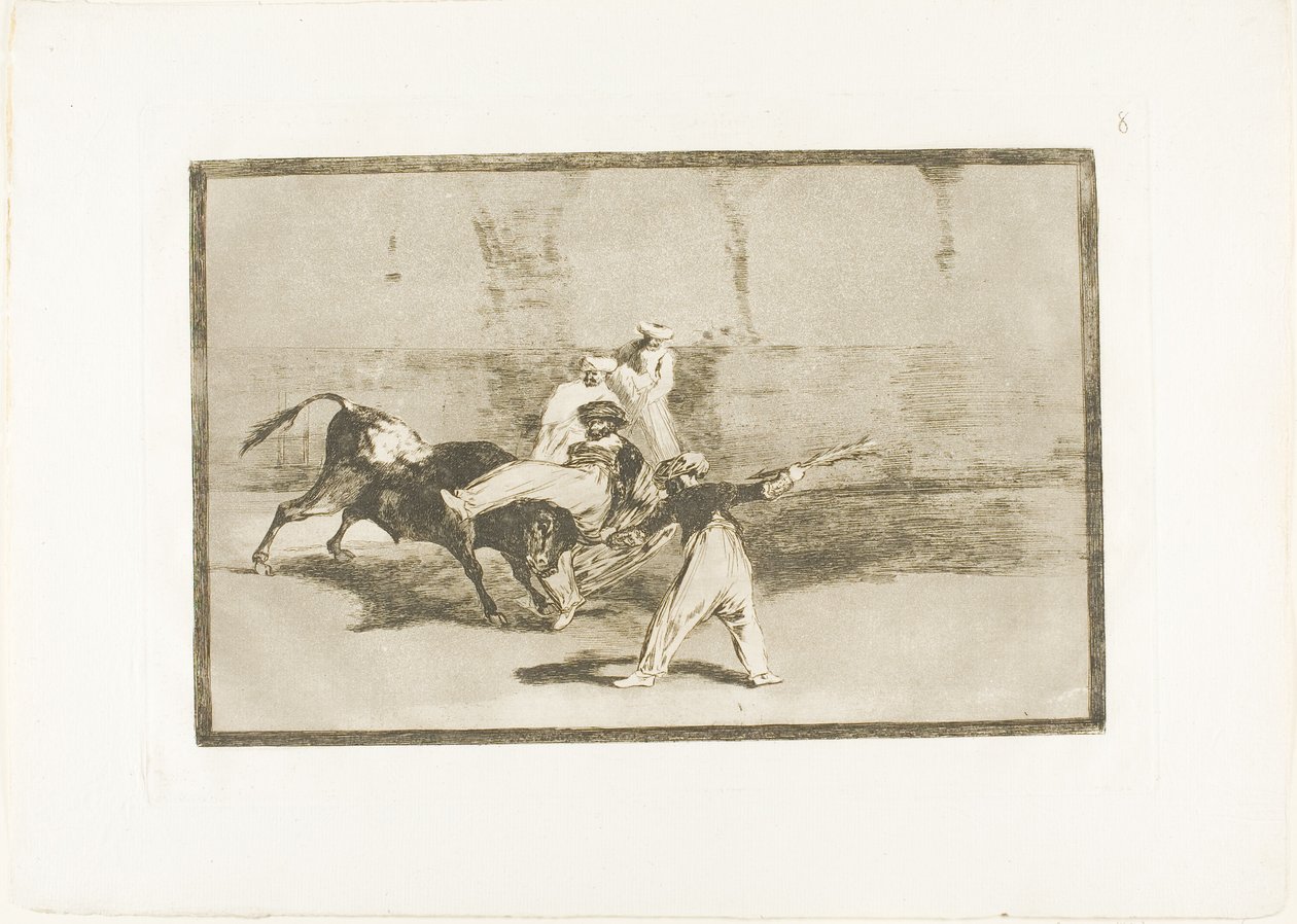 A Moor Caught by the Bull in the Ring, Plate 8 from The Art of Bullfighting by Francisco Jose de Goya y Lucientes