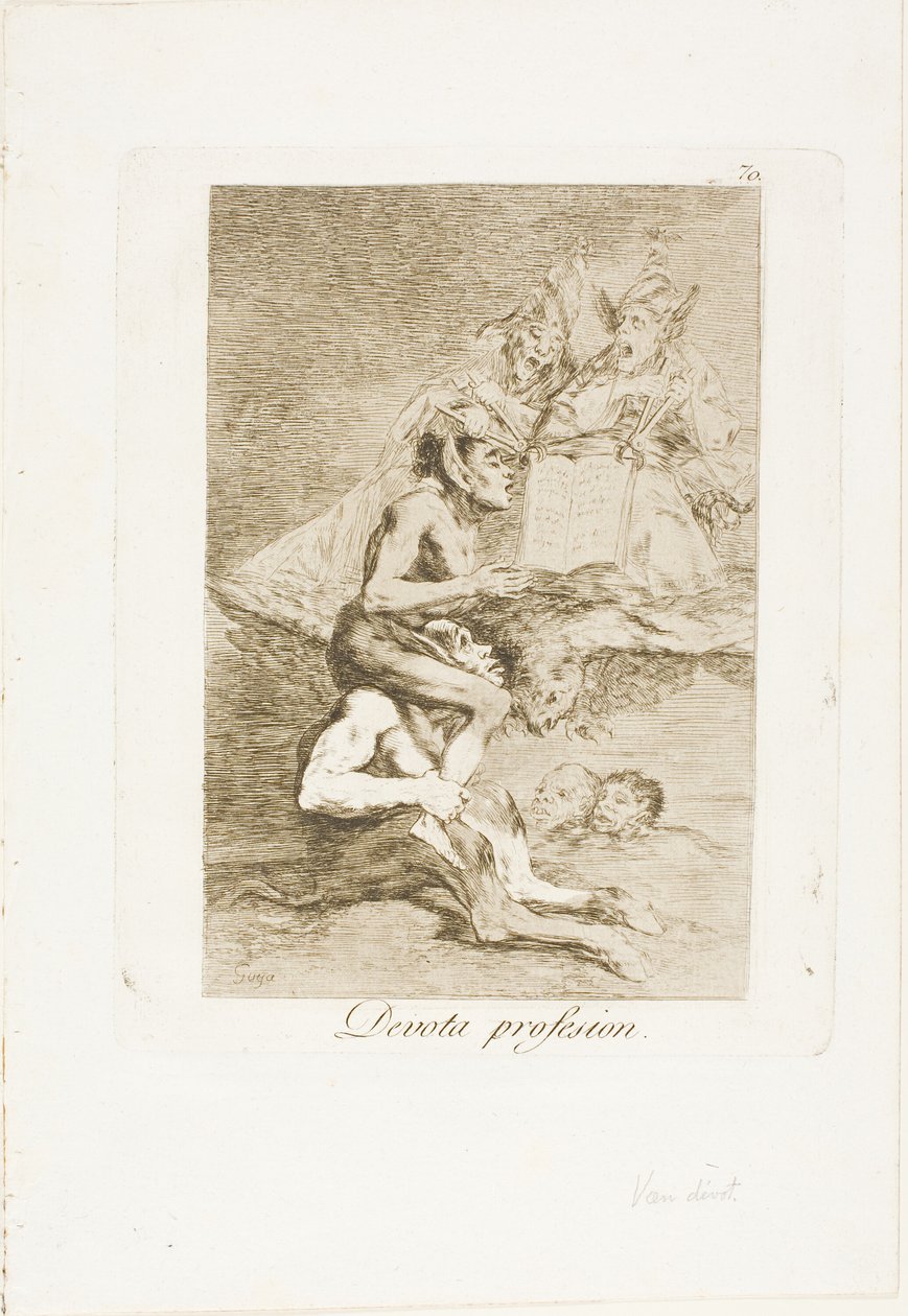 Devout Profession, Plate 70 from Los Caprichos by Francisco Jose de Goya y Lucientes