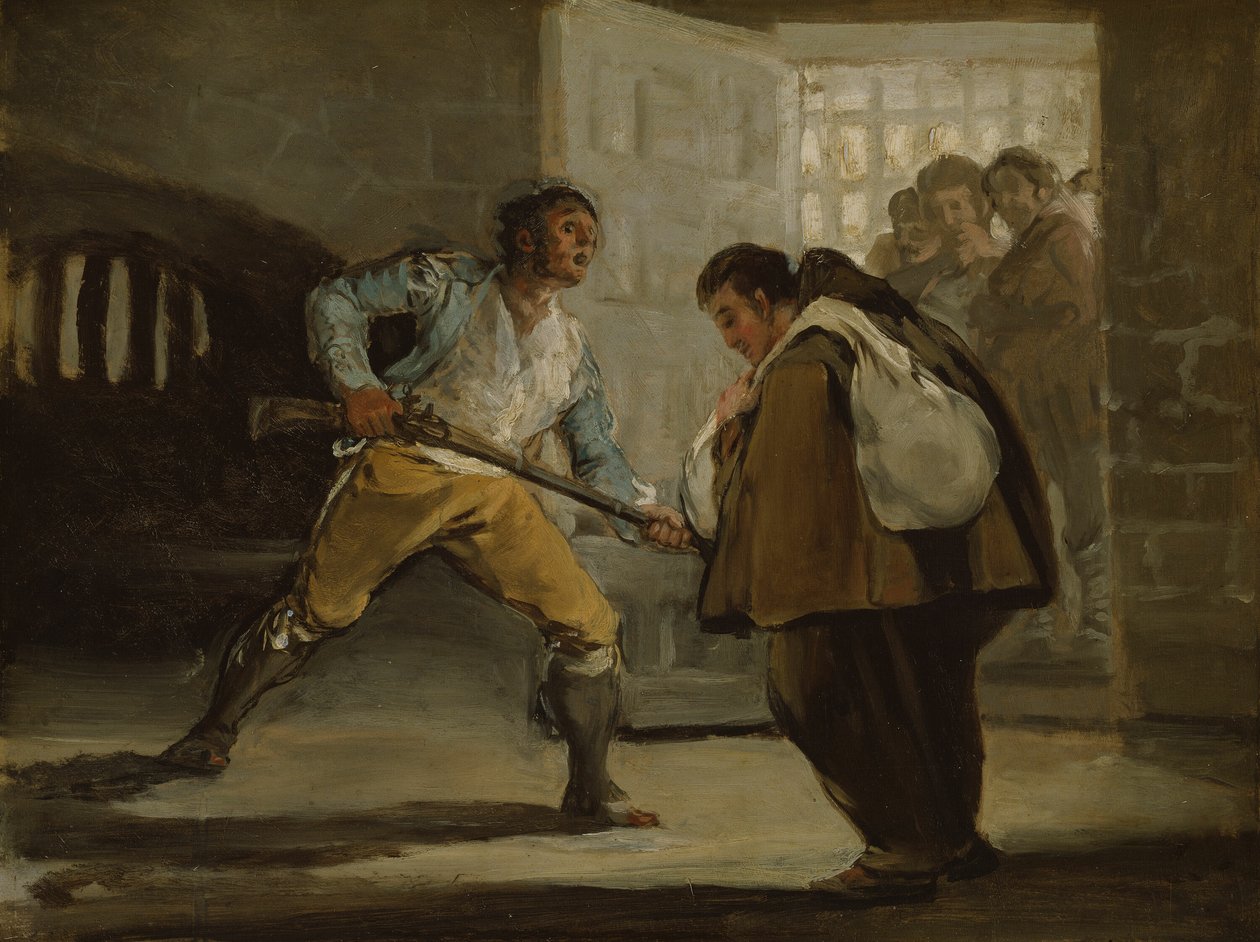 El Maragato Threatens Friar Pedro de Zaldivia with His Gun by Francisco Jose de Goya y Lucientes