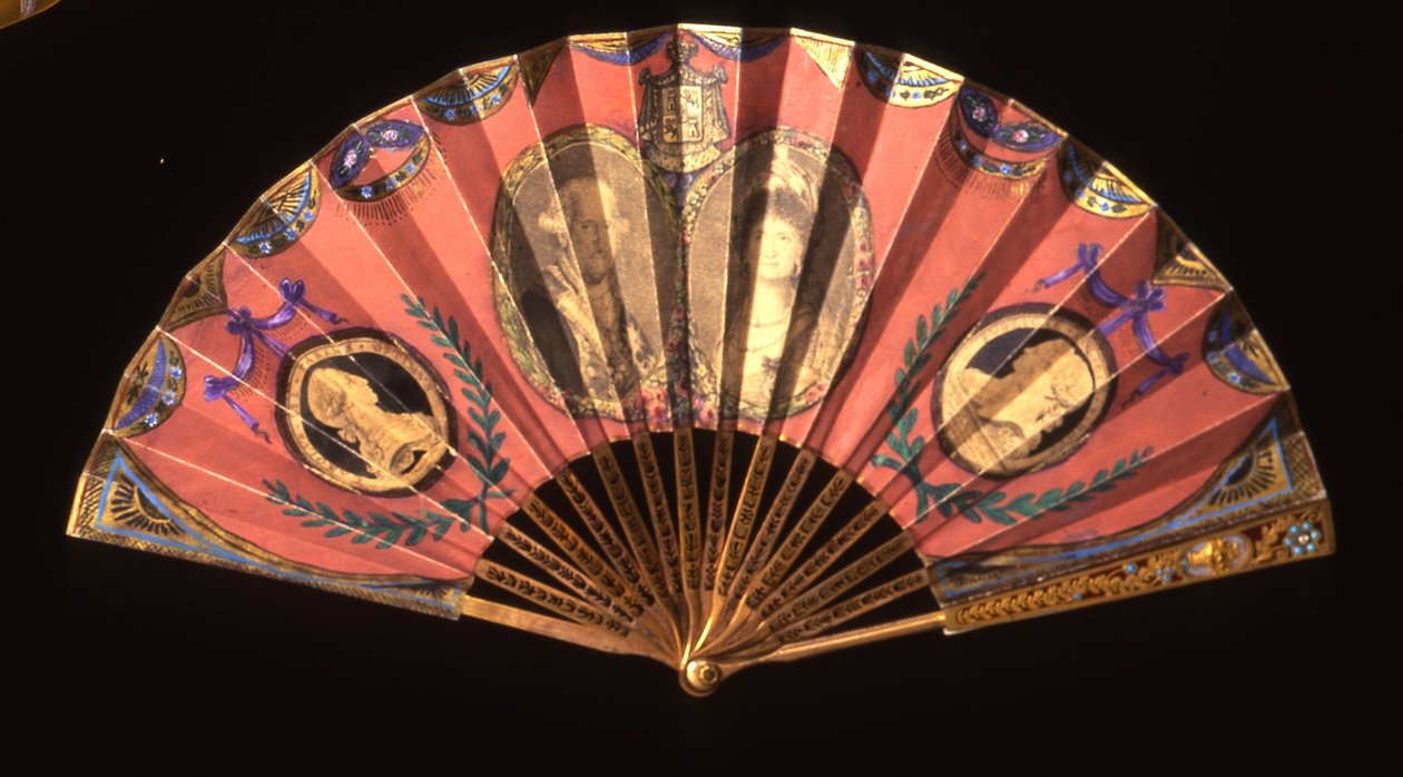 Fan with Portraits of Charles IV of Spain, Queen Maria Luisa of Parma and King Charles III by Francisco de Goya
