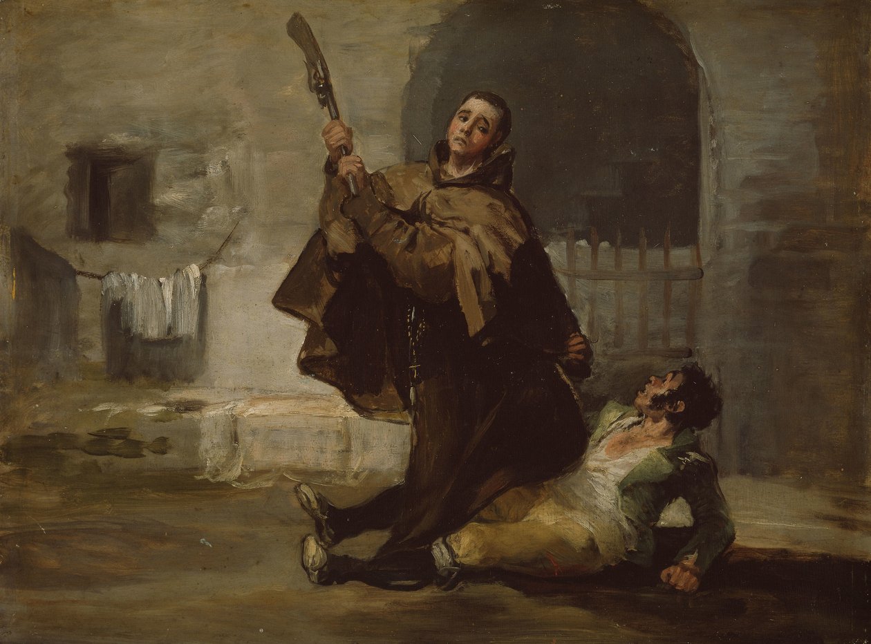 Friar Pedro Clubs El Maragato with the Butt of the Gun by Francisco Jose de Goya y Lucientes