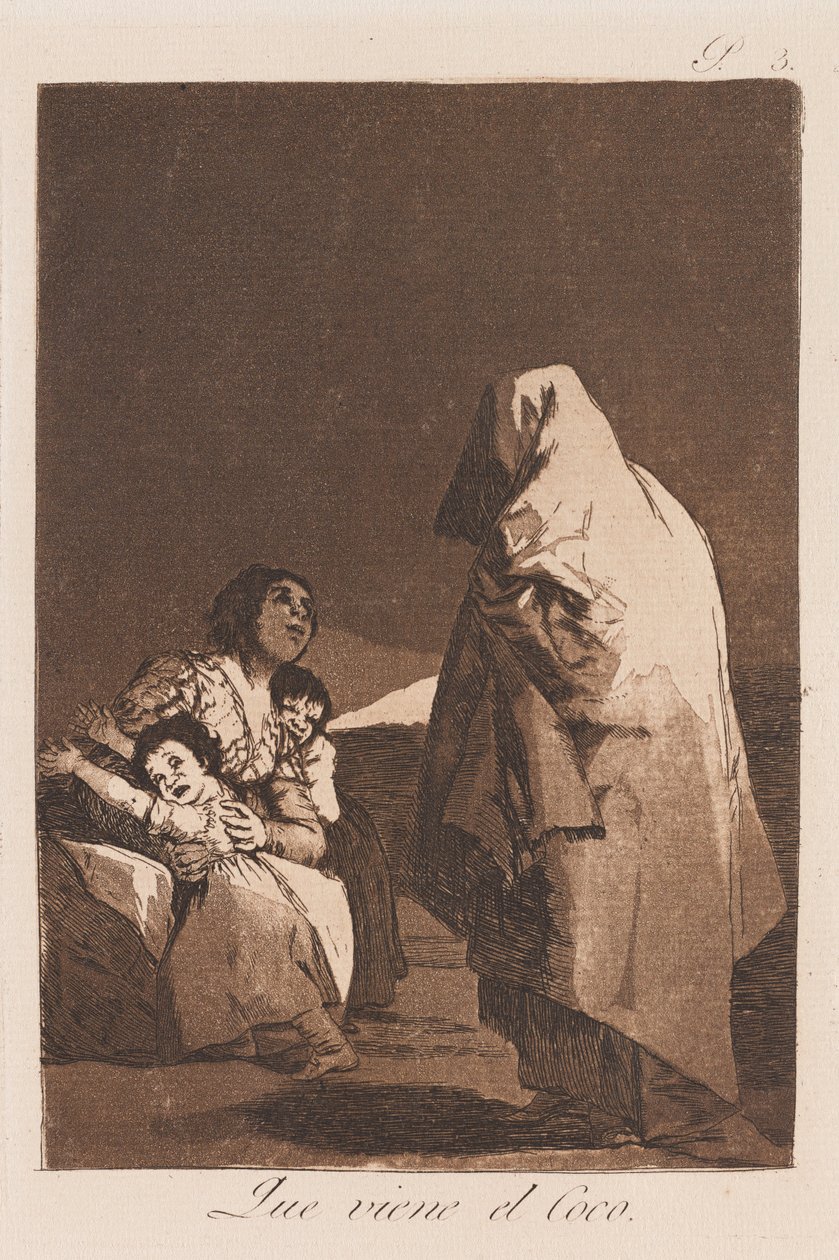 Here Comes the Bogey, late 18th-early 19th century (print) by Francisco de Goya