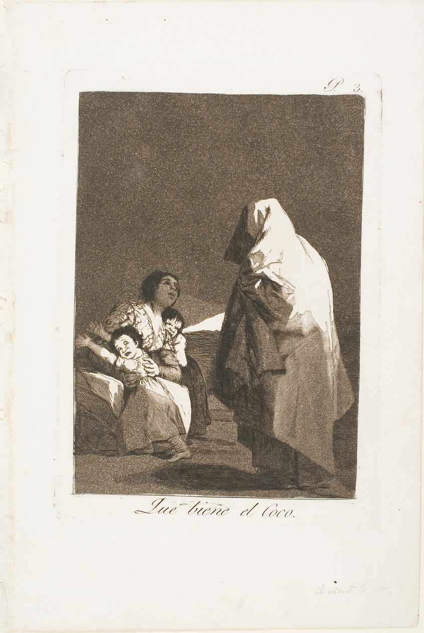 Here Comes the Bogeyman, plate three from Los Caprichos by Francisco Jose de Goya y Lucientes