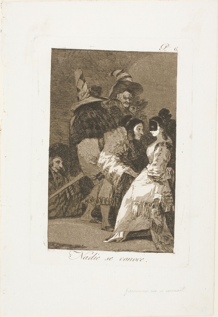 Nobody knows himself, plate six from Los Caprichos by Francisco Jose de Goya y Lucientes
