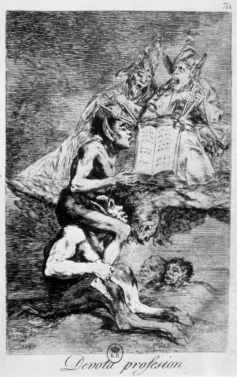 Profession of faith, witchcraft scene with elves by Goya, late 18th century by Francisco de Goya