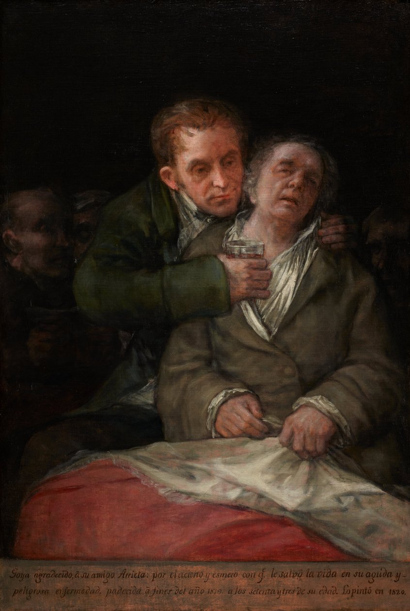 Self-Portrait with Dr. Arrieta by Francisco Jose de Goya y Lucientes