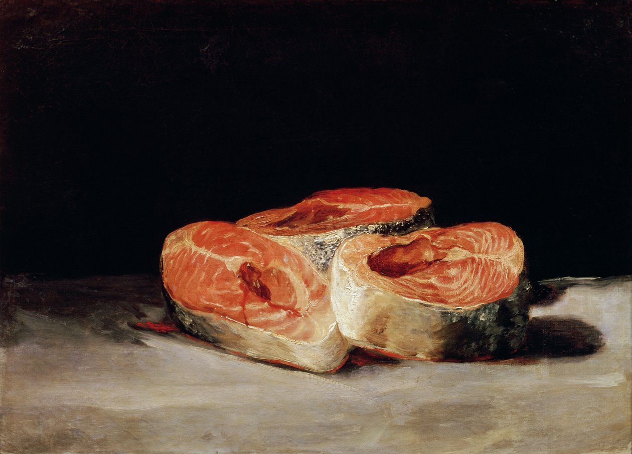 Still Life with Slices of Salmon by Francisco Jose de Goya y Lucientes