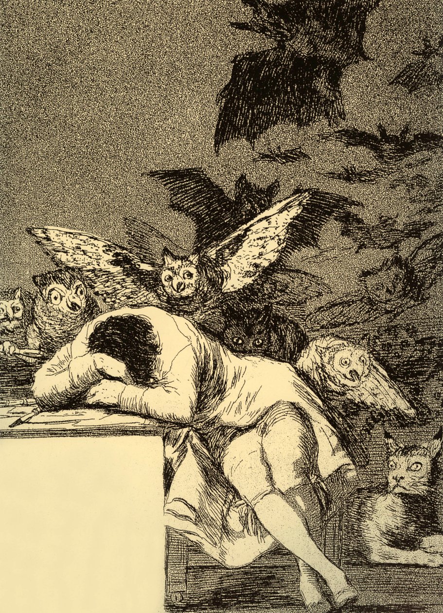 The sleep of reason produces monsters (Caprice 43) by Francisco Jose de Goya y Lucientes