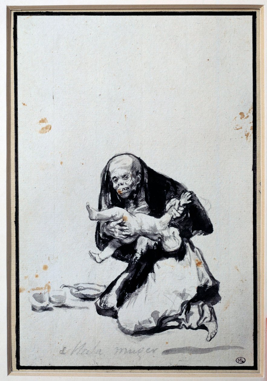 The wrong woman Anthropophagy Scene, a witch has a child by Francisco de Goya