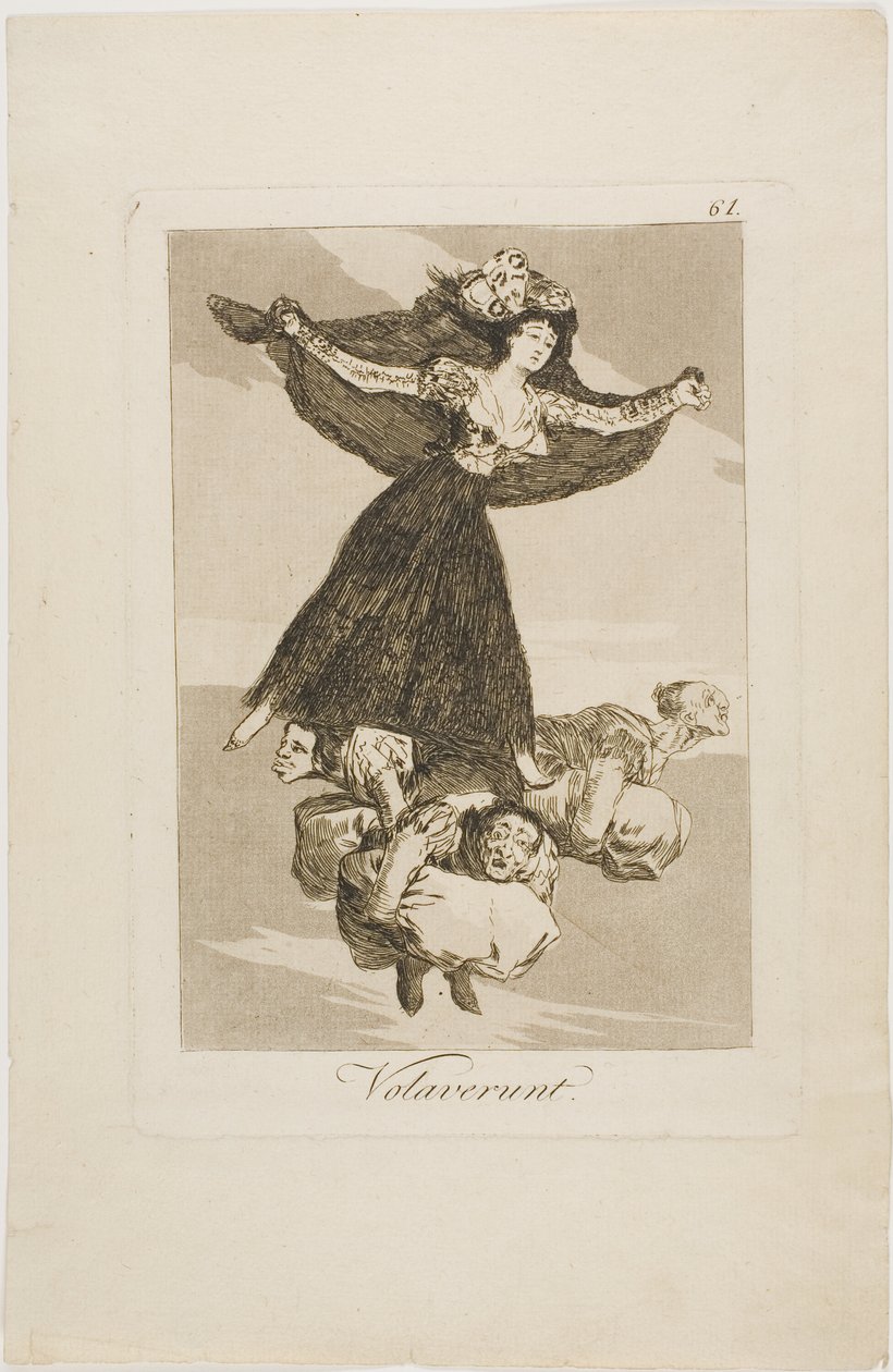 They Have Flown, plate 61 from Los Caprichos by Francisco Jose de Goya y Lucientes
