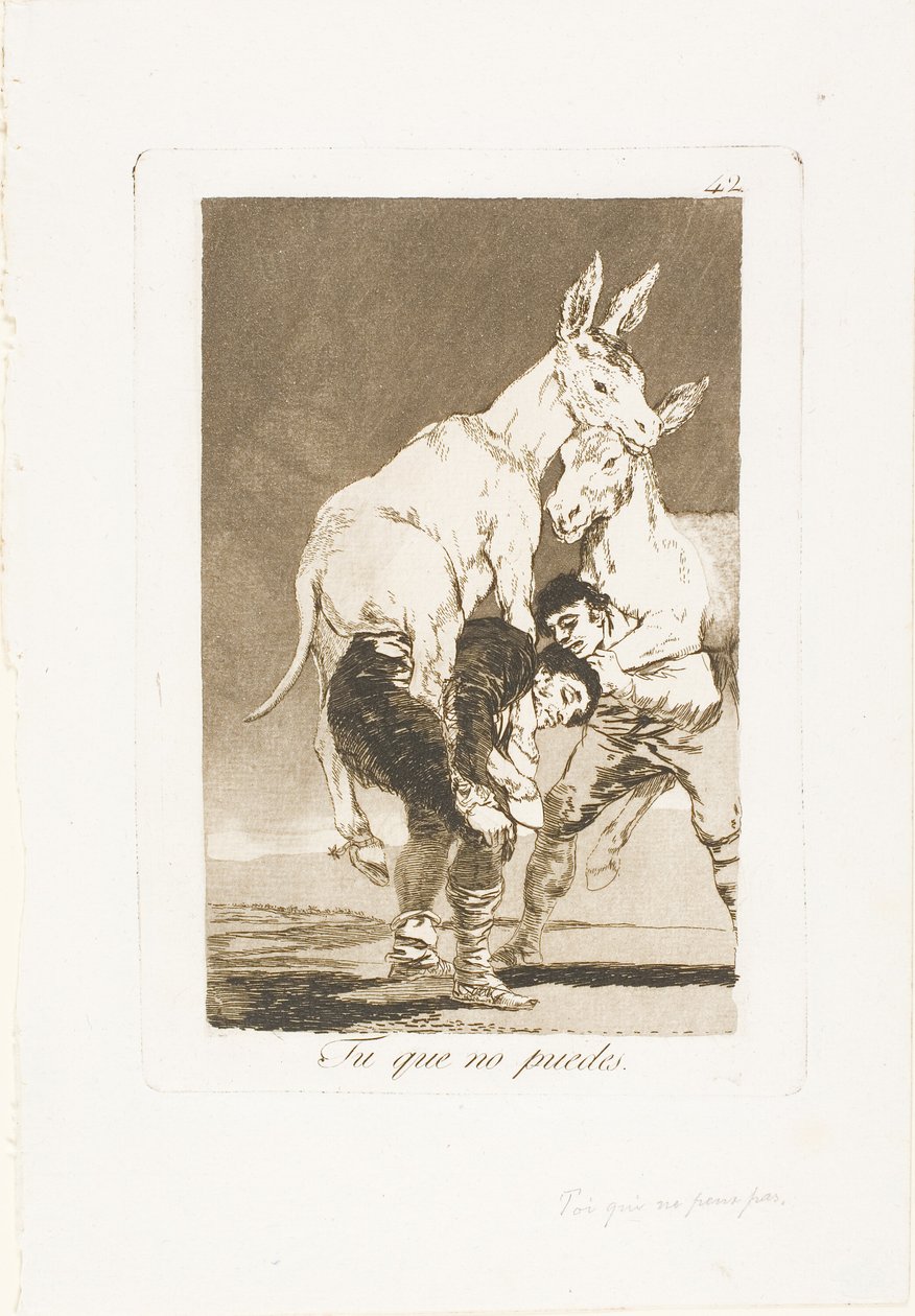 Thou Who Canst Not (plate 42 from Los Caprichos) by Francisco Jose de Goya y Lucientes