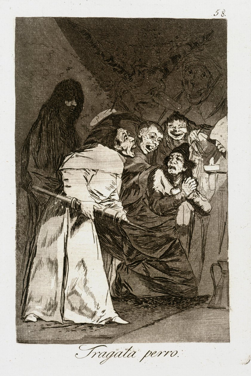 Swallow it Dog (Caprichos 58) by Francisco Jose de Goya y Lucientes