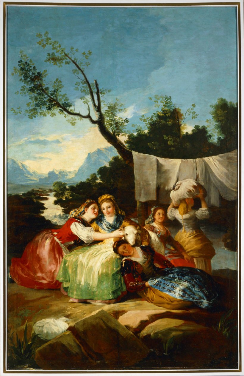 Washerwomen (Cartoon for a Tapestry at the El Escorial) by Francisco Jose de Goya y Lucientes