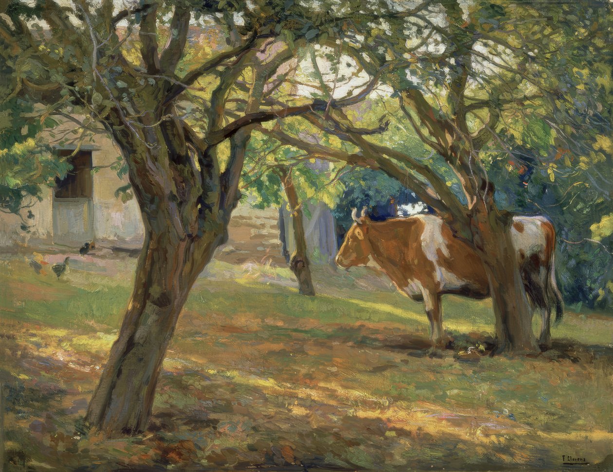 The Orchard of Mr. Juan – 1930/36 – 70.5x90 cm by Francisco Llorens Diaz