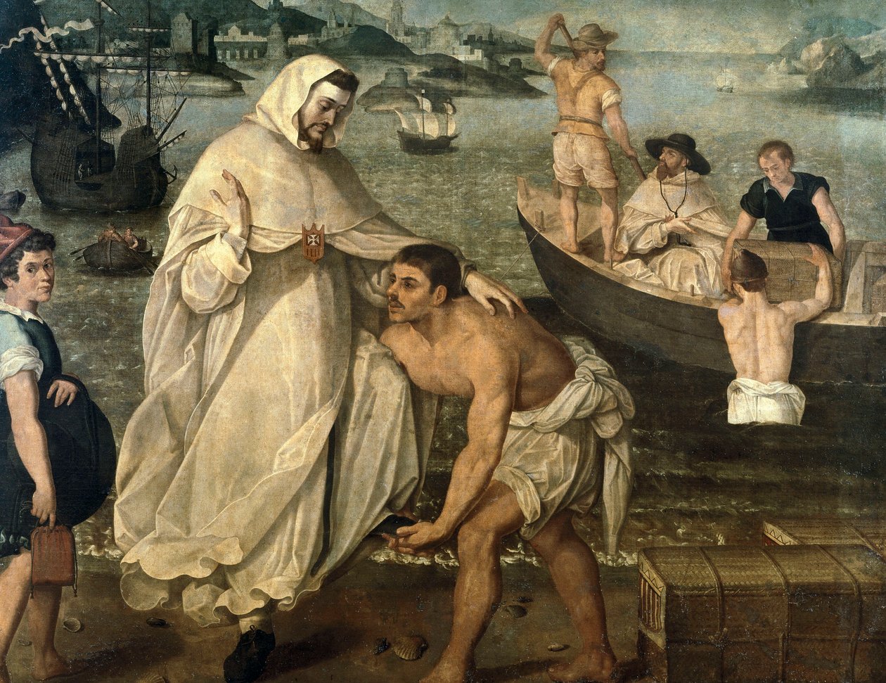 Saint Peter Nolasque Embarks to Free Christian Captives Held Hostage by Moorish Pirates by Francisco Pacheco
