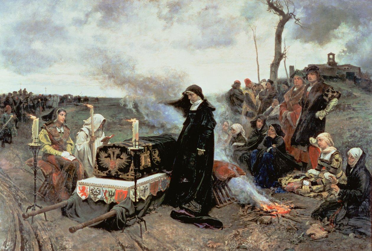 Joanna the Mad Accompanying the Coffin of Philip the Handsome to the Cartuja de Miraflores in Granada by Francisco Pradilla y Ortiz