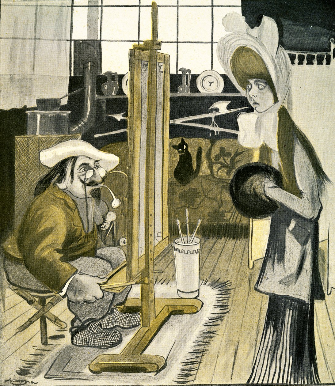 A Young English Woman Poses for a French Artist, 1903 by Francisco Sancha y Lengo