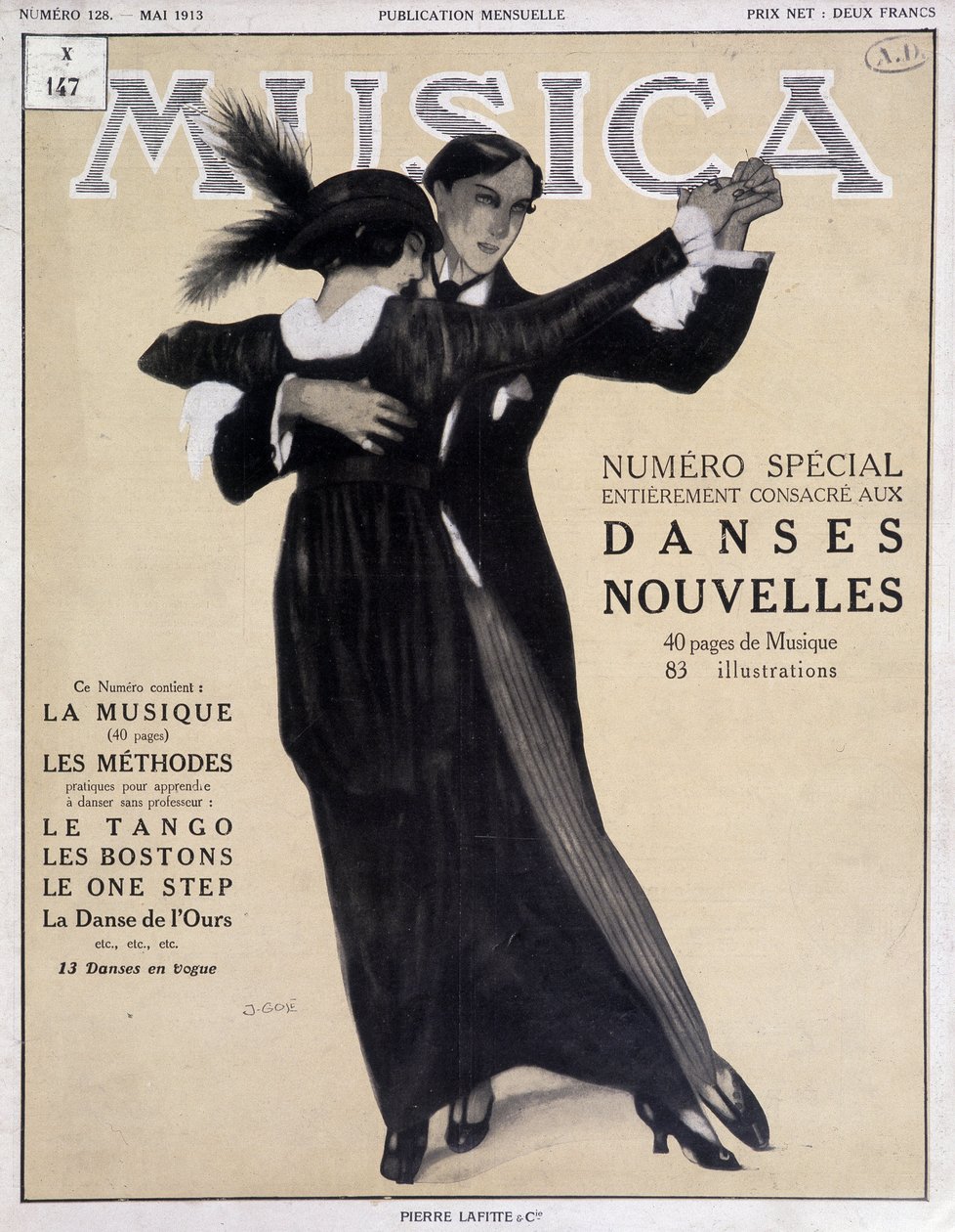 Numero special dances nouvelles (couple dancing the tango) - Illustration by Francisco Javier Gose in 