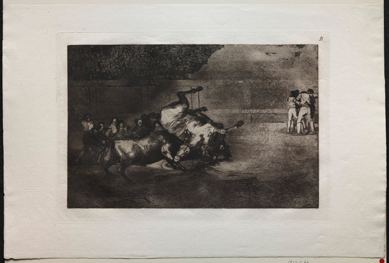 Bullfights: A Horse Thrown by the Bull by Francisco de Goya