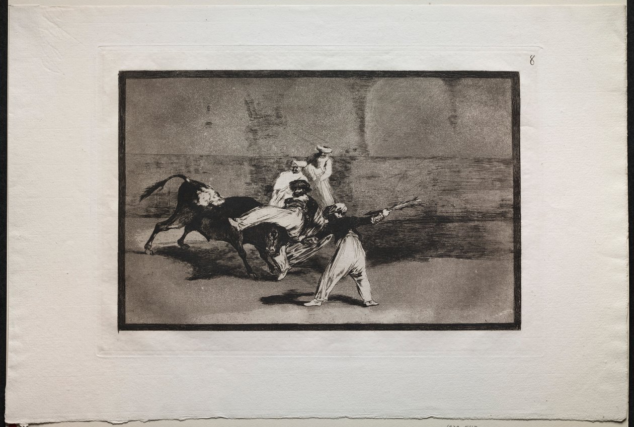 Bullfights: A Moor Caught by a Bull in the Ring by Francisco de Goya