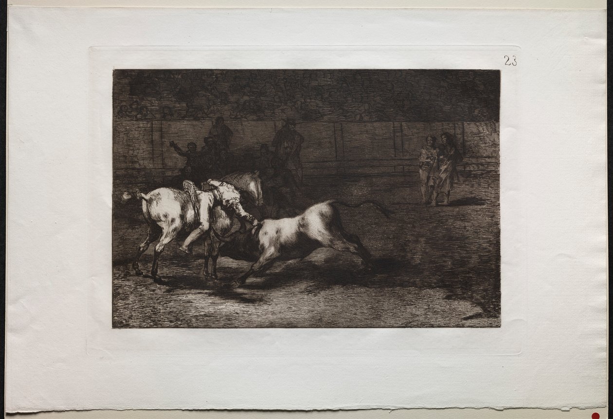 Bullfights: Mariano Ceballos, Alias the Indian, Kills the Bull From his Horse by Francisco de Goya