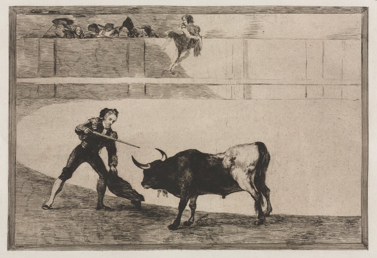 Bullfights: Pedro Romeo Killing the Halted Bull, 1876 by Francisco de Goya
